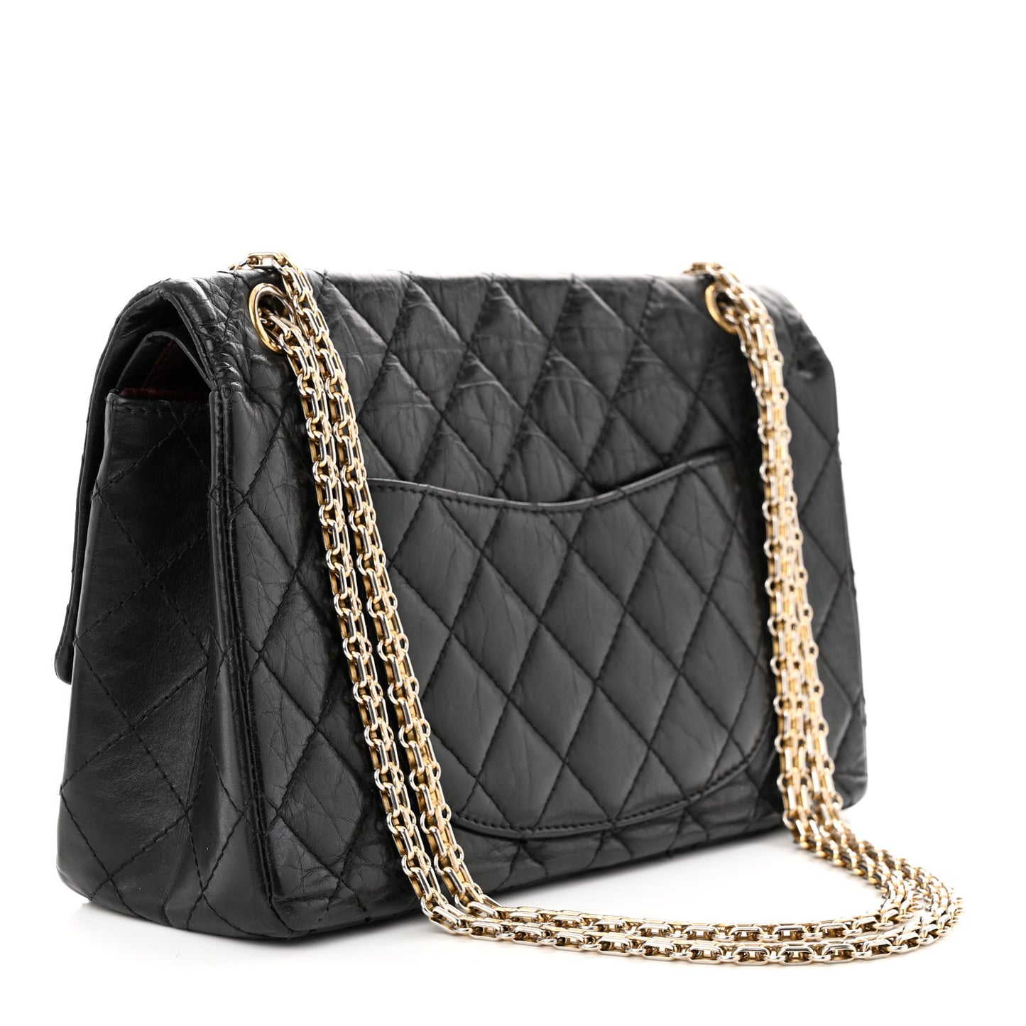 Aged Calfskin Quilted 2.55 Reissue 226 Flap Black