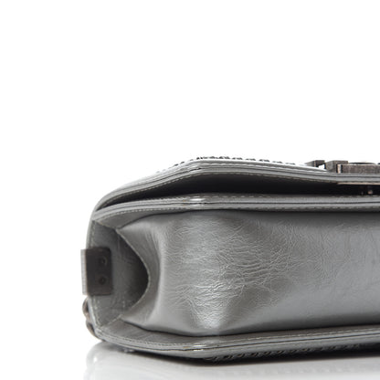 Chanel Metallic Aged Calfskin Quilted Small Boy Handle Flap Charcoal 7 of 8