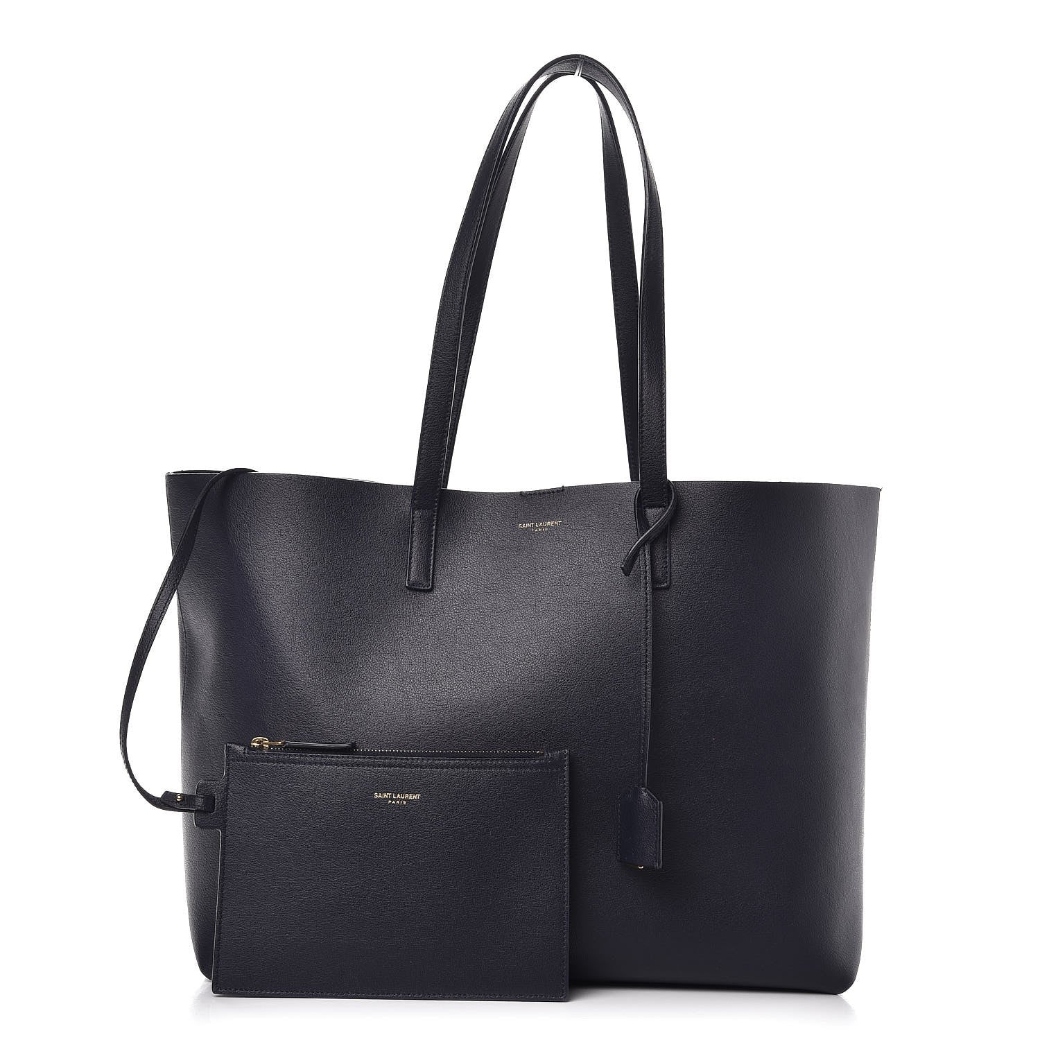 Saint Laurent Calfskin Large Shopping Tote Deep Marine 3 of 8