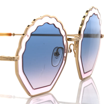Chloe Scalloped Sunglasses CE147S Gold Blue Pink 7 of 7
