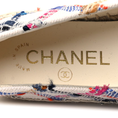 Chanel Tweed Grosgrain CC Espadrilles 36 White Blue Pink Green Black 9 of 10