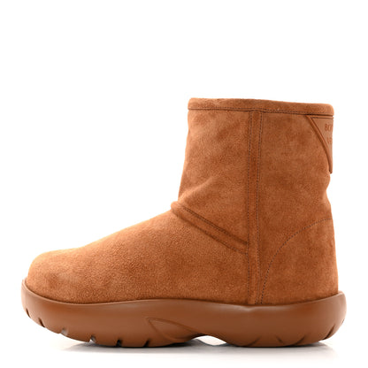 Bottega Veneta Suede Shearling Snap Ankle Boots 37 Caramel 1 of 11