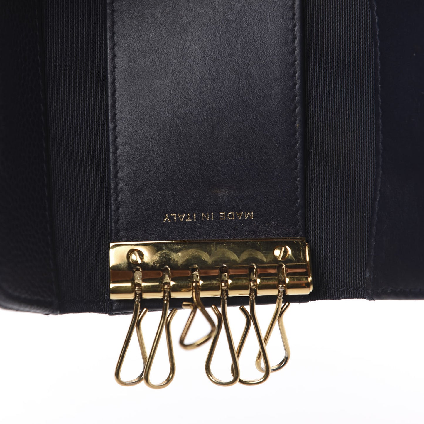 Caviar Quilted 6 Key Holder Blue