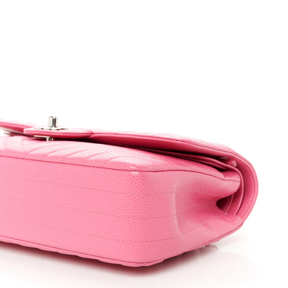 Chanel Caviar Chevron Quilted Medium Double Flap Pink 11 of 11