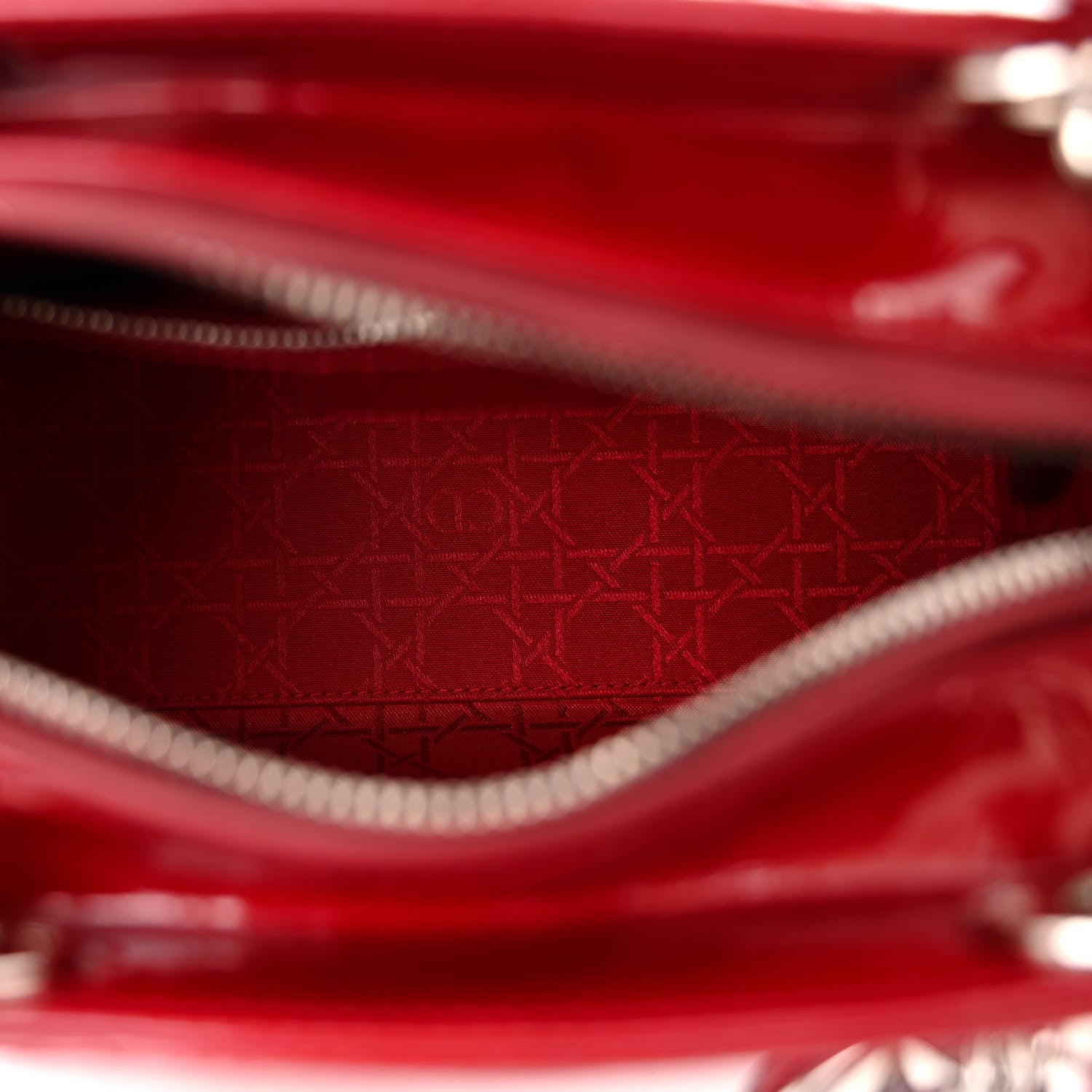 Christian Dior Patent Cannage Medium Lady Dior Red 4 of 9