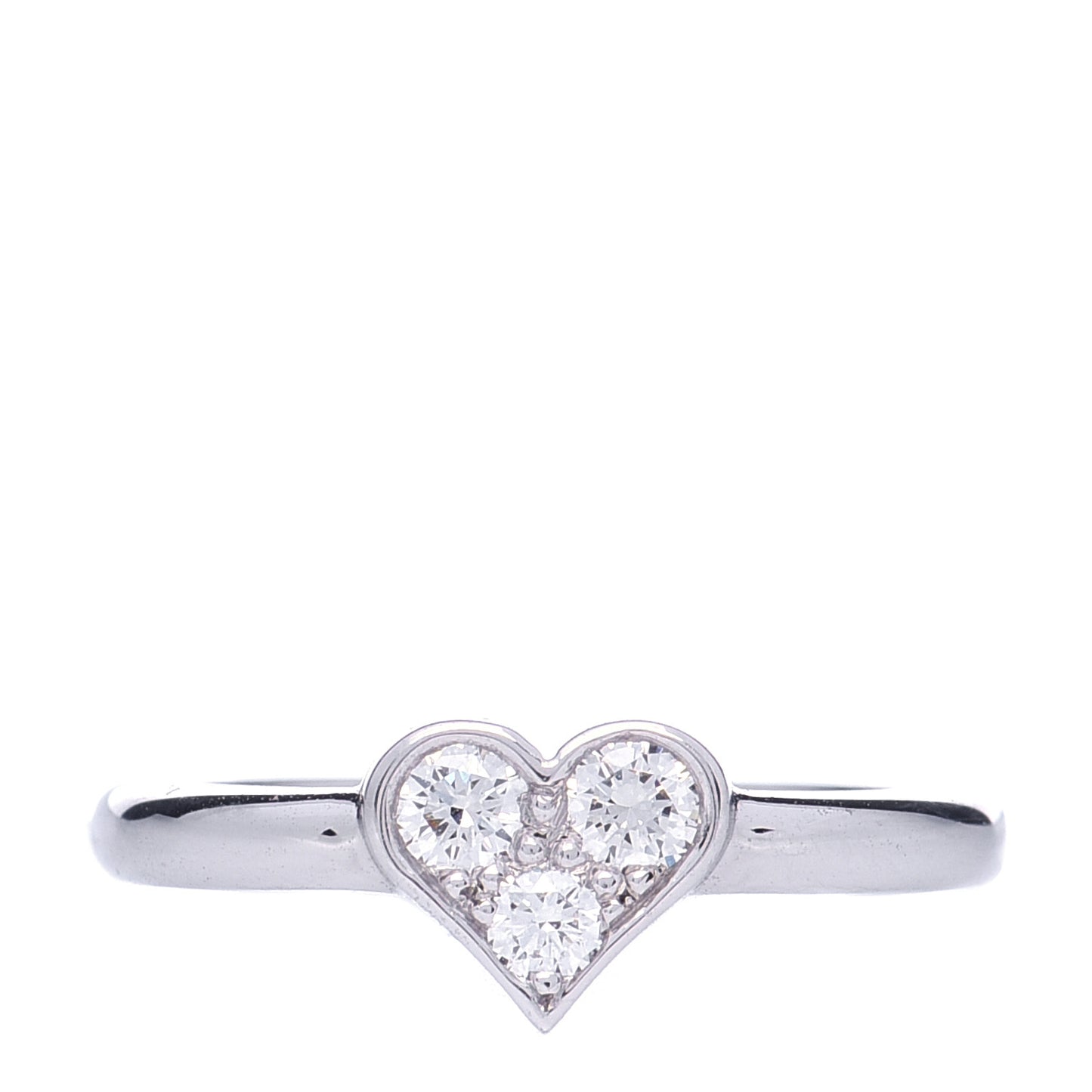 Platinum Diamond Hearts Ring 49 4.75