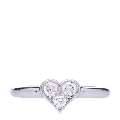 Tiffany Platinum Diamond Hearts Ring 49 4.75 1 of 5