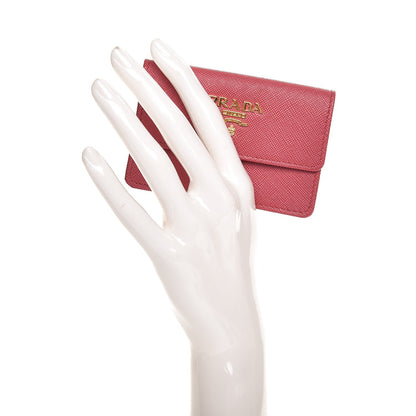 Prada Saffiano Metal Coin Purse Peonia 2 of 8