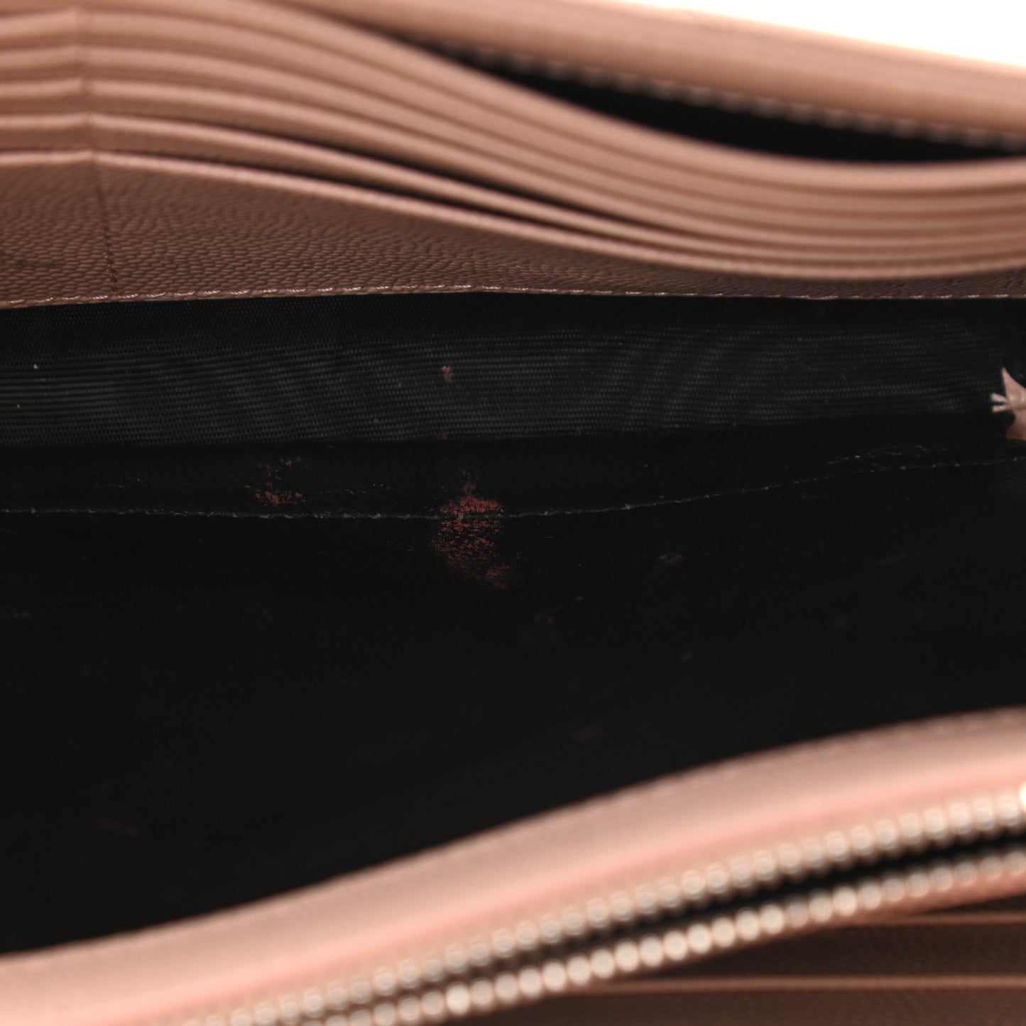 Grain De Poudre Matelasse Chevron Monogram Chain Wallet Pale Pink
