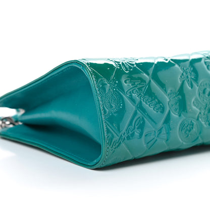 Chanel Patent Calfskin Lucky Symbols Pochette Turquoise 9 of 10
