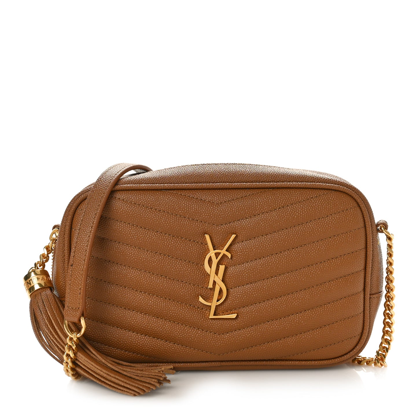 Grain De Poudre Matelasse Monogram Mini Lou Camera Bag Dark Natural