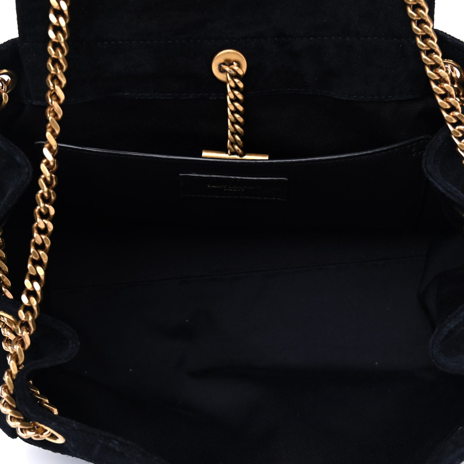 Saint Laurent Suede Chevron Monogram Small Nolita Black 4 of 8