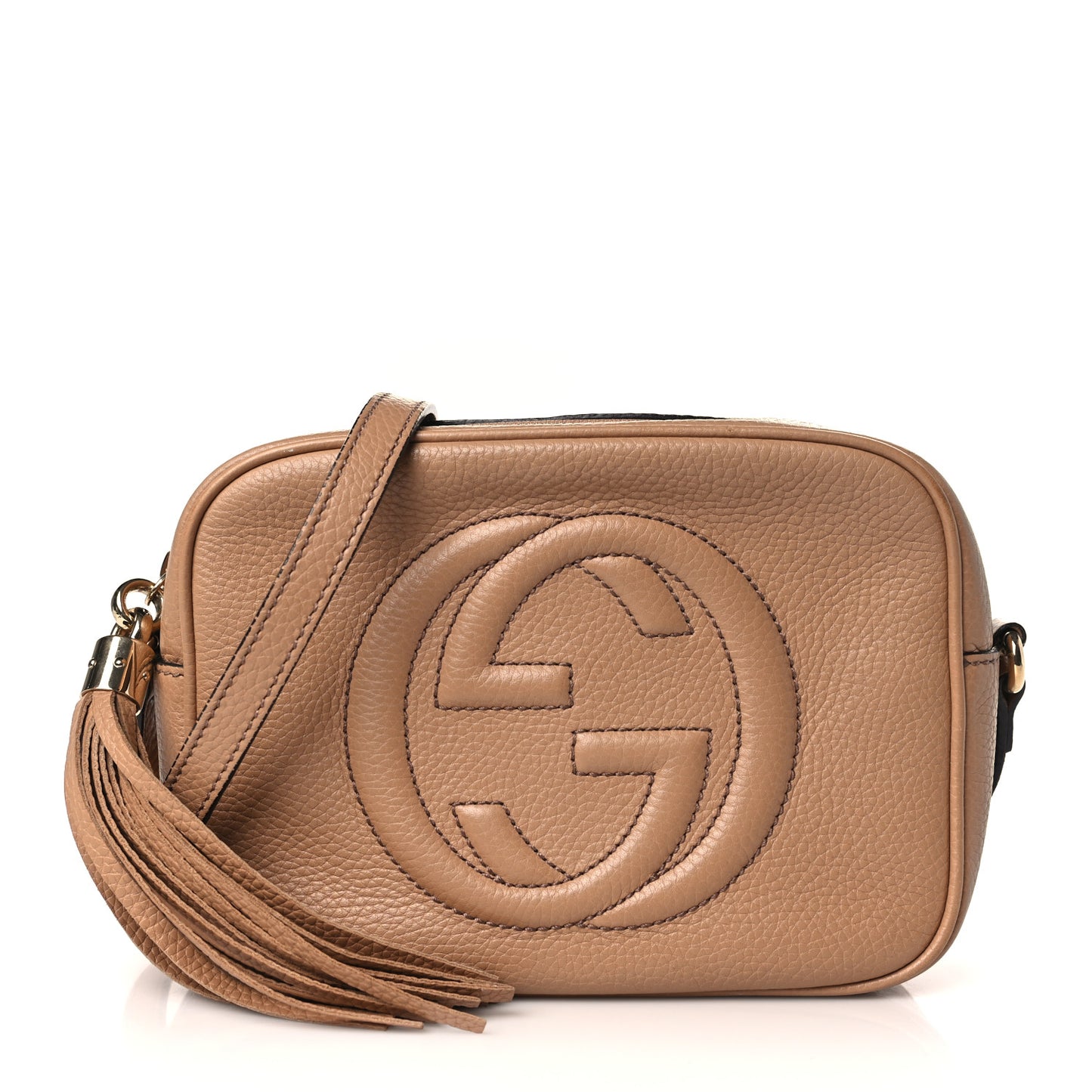 Pebbled Calfskin Small Soho Disco Bag Camelia