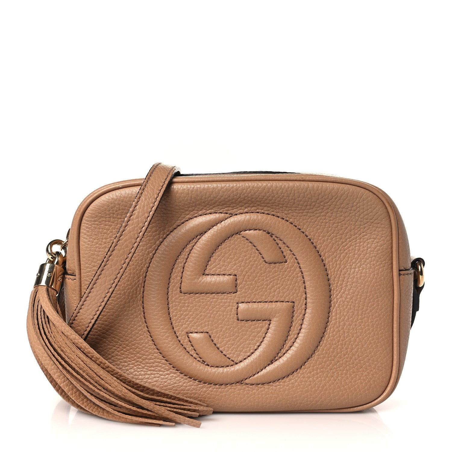Gucci Pebbled Calfskin Small Soho Disco Bag Camelia 1 of 9