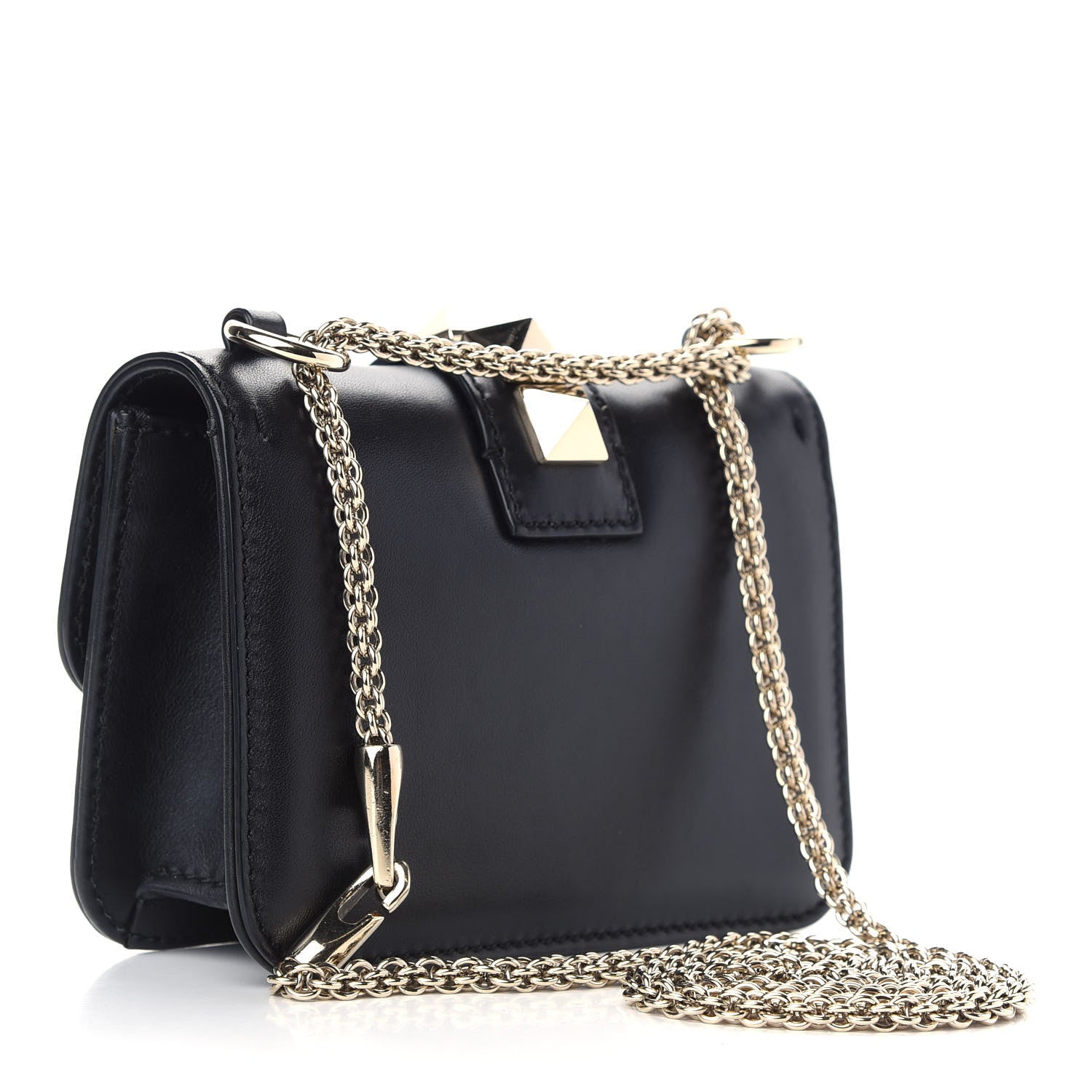 Valentino Garavani Vitello Mini Glam Lock Rockstud Flap Black 3 of 8