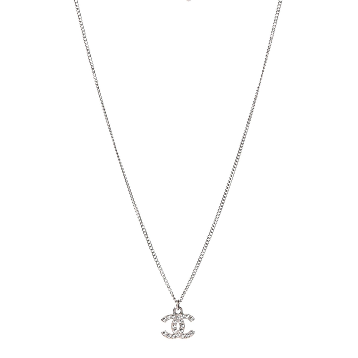Crystal CC Necklace Silver