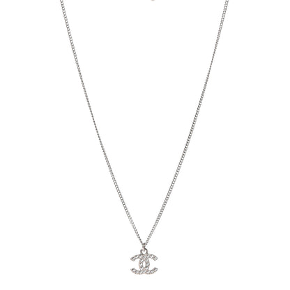 Chanel Crystal CC Necklace Silver 1 of 5