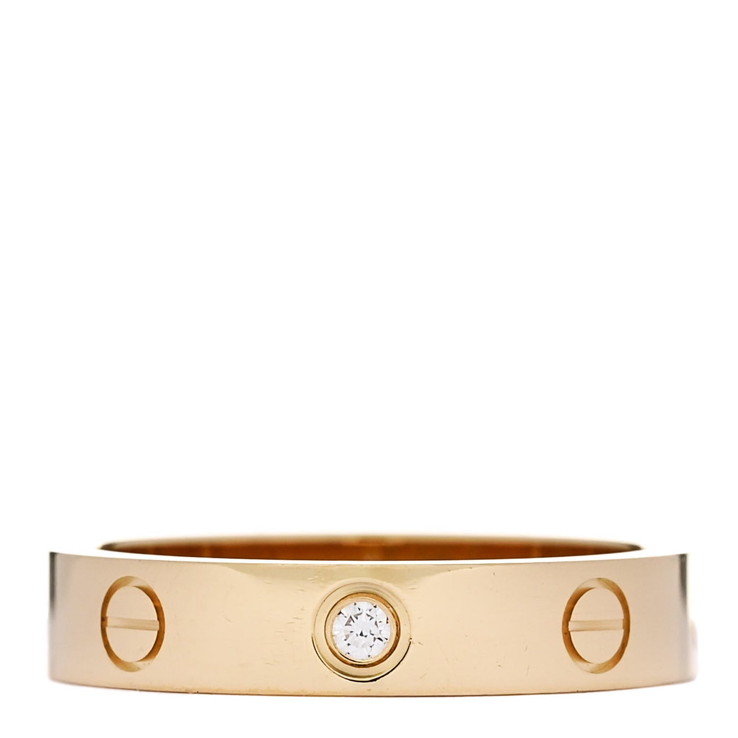 18K Yellow Gold Diamond 4mm LOVE Wedding Band Ring 54 6.75