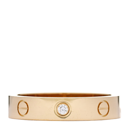 Cartier 18K Yellow Gold Diamond 4mm LOVE Wedding Band Ring 54 6.75 1 of 4