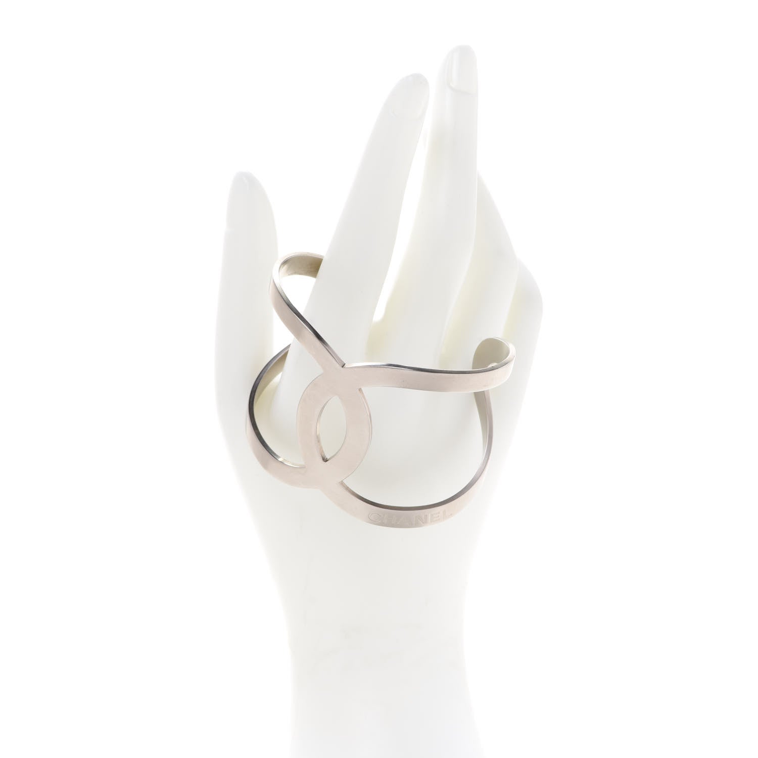 Chanel Metal CC Cuff Silver 2 of 5