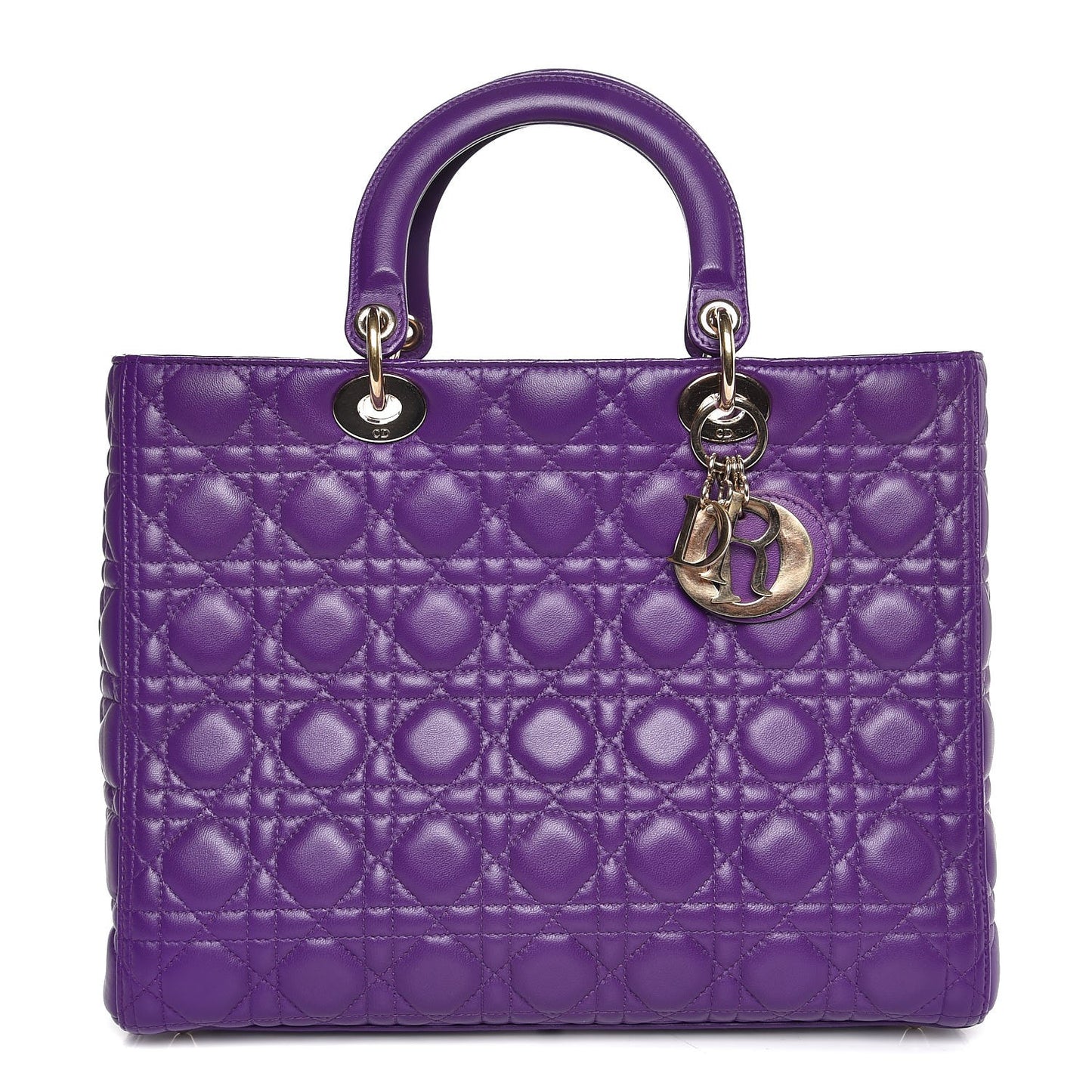 Lambskin Cannage Large Lady Dior Purple