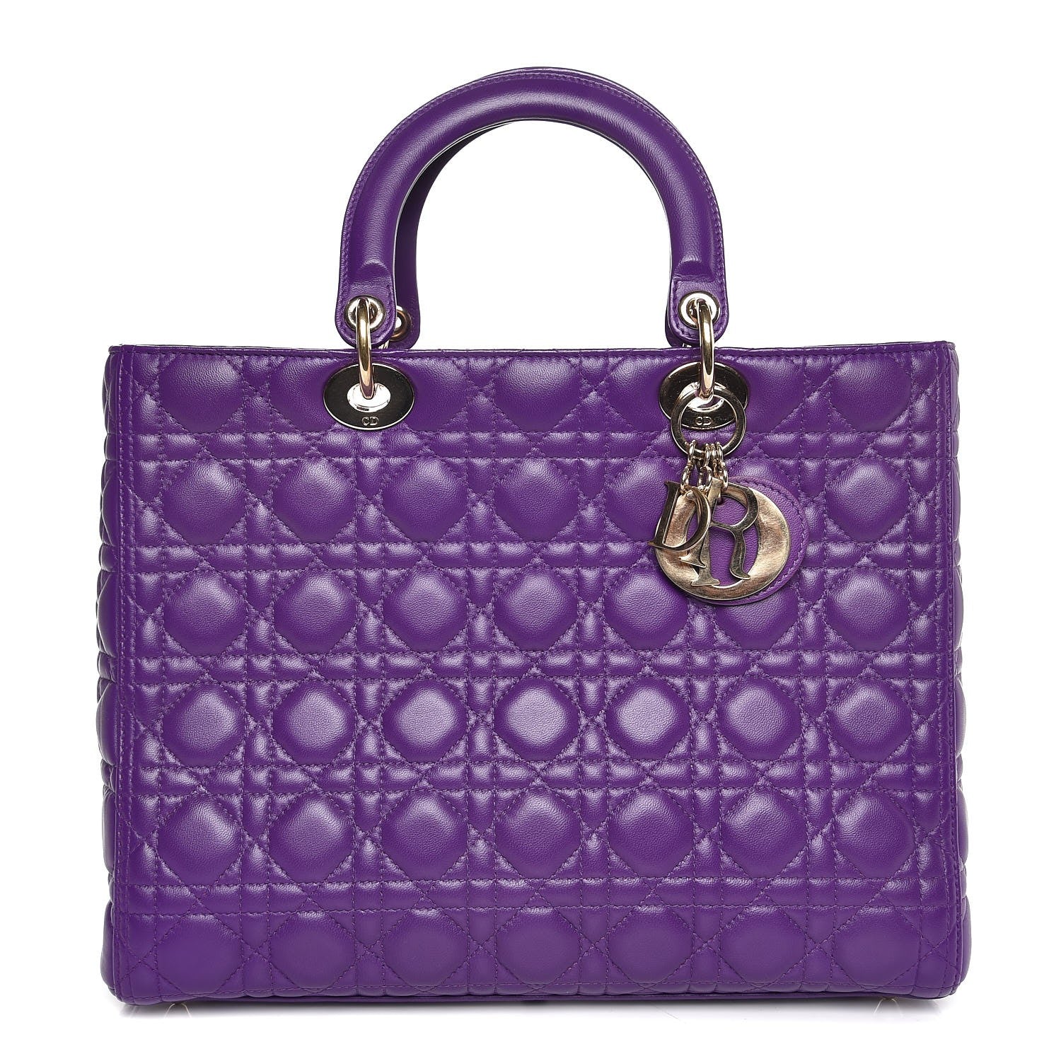Christian Dior Lambskin Cannage Large Lady Dior Purple 1 of 7