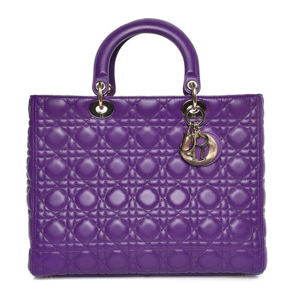 Christian Dior Lambskin Cannage Large Lady Dior Purple 1 of 7