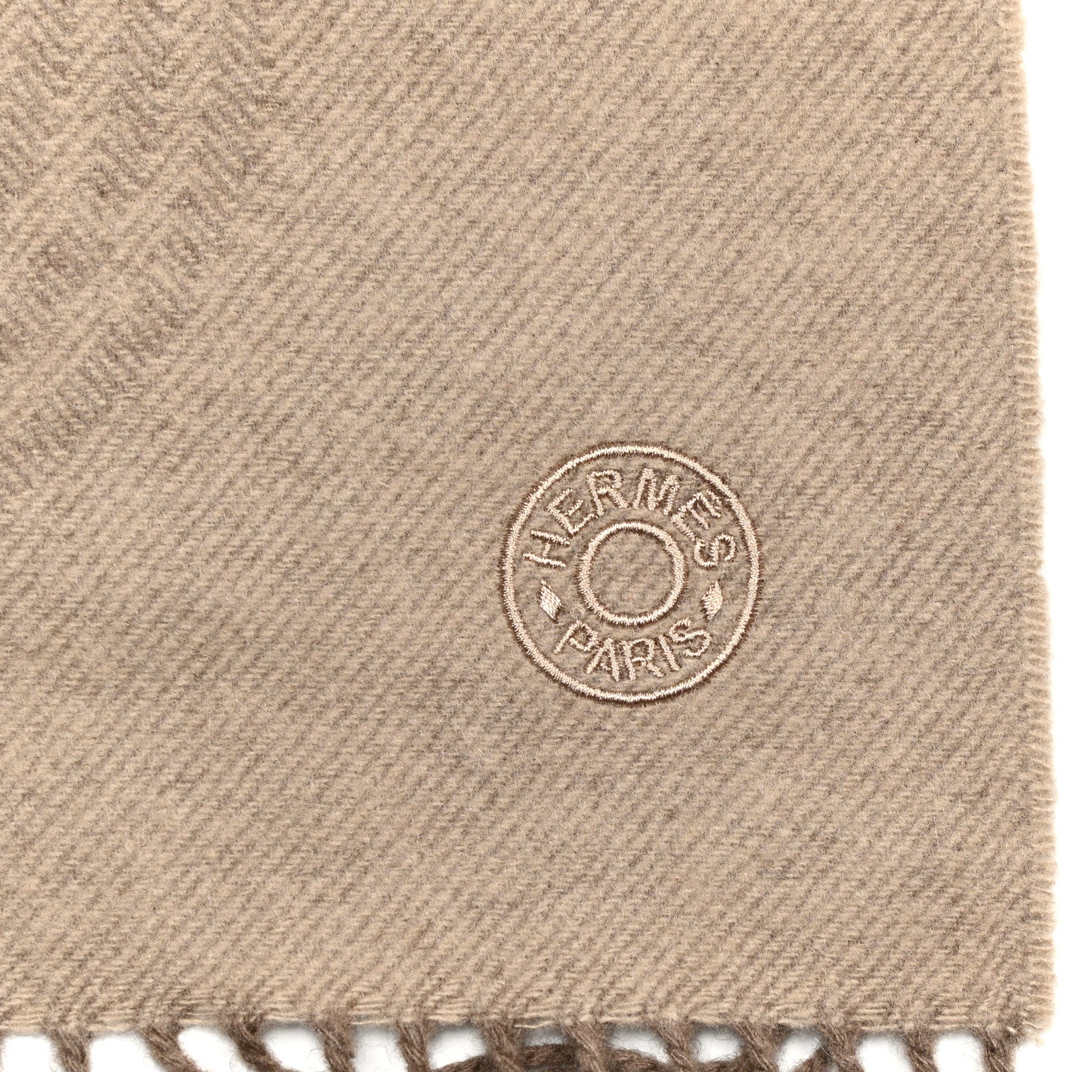 Hermes Cashmere Circuit 24 Faubourg Muffler Beige Ficelle 4 of 5