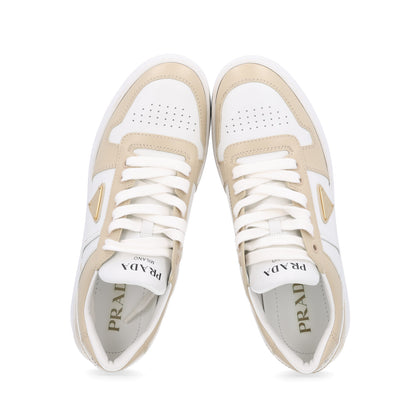 Prada Vitello Rois Triangle Womens Downtown Platform Low Top Sneakers 41 Beige White 2 of 10
