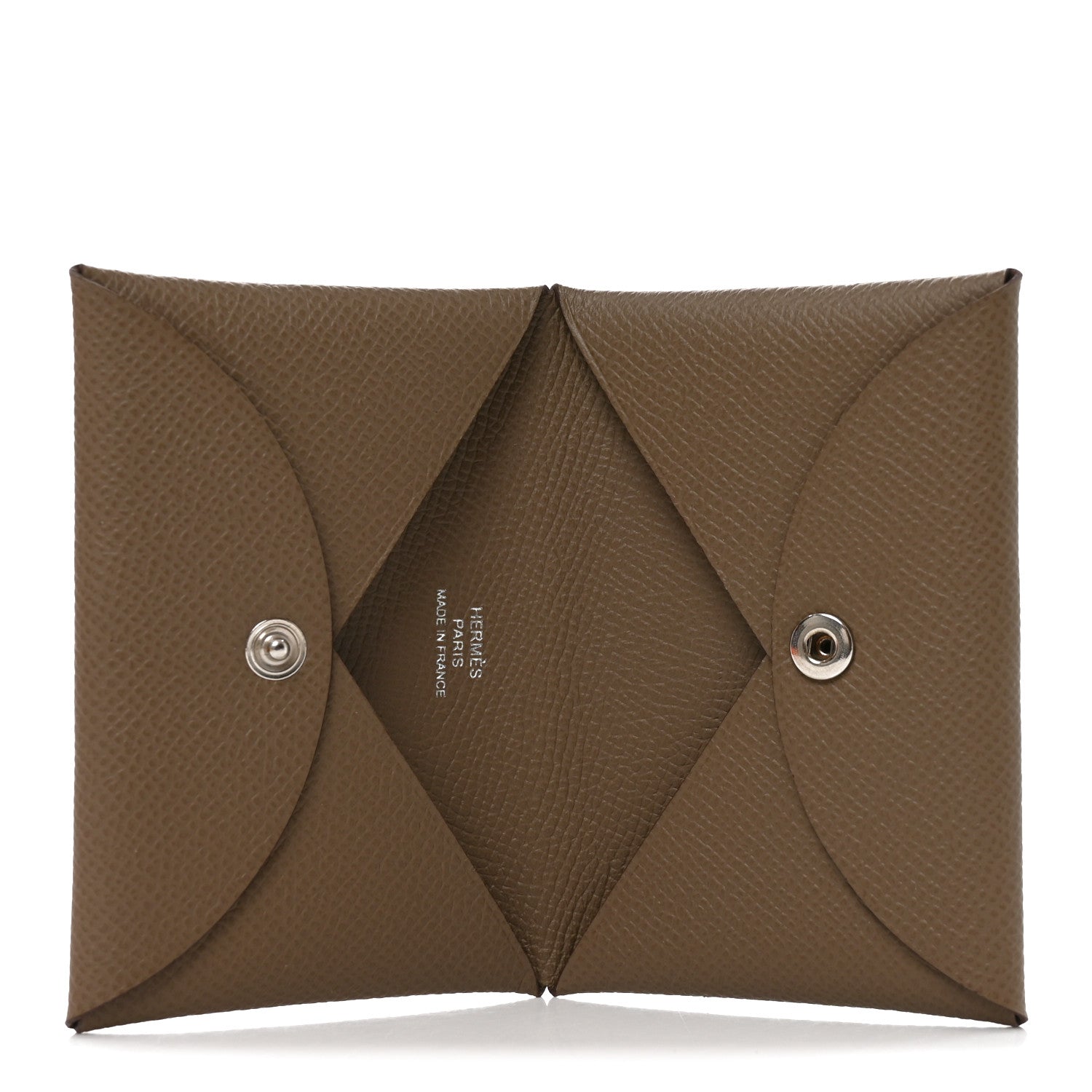 Hermes Epsom Calvi Card Case Etoupe 10 of 16