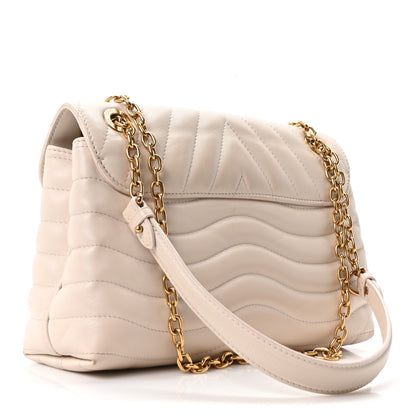 Louis Vuitton Calfskin New Wave Chain Bag MM NM Ivory 3 of 9