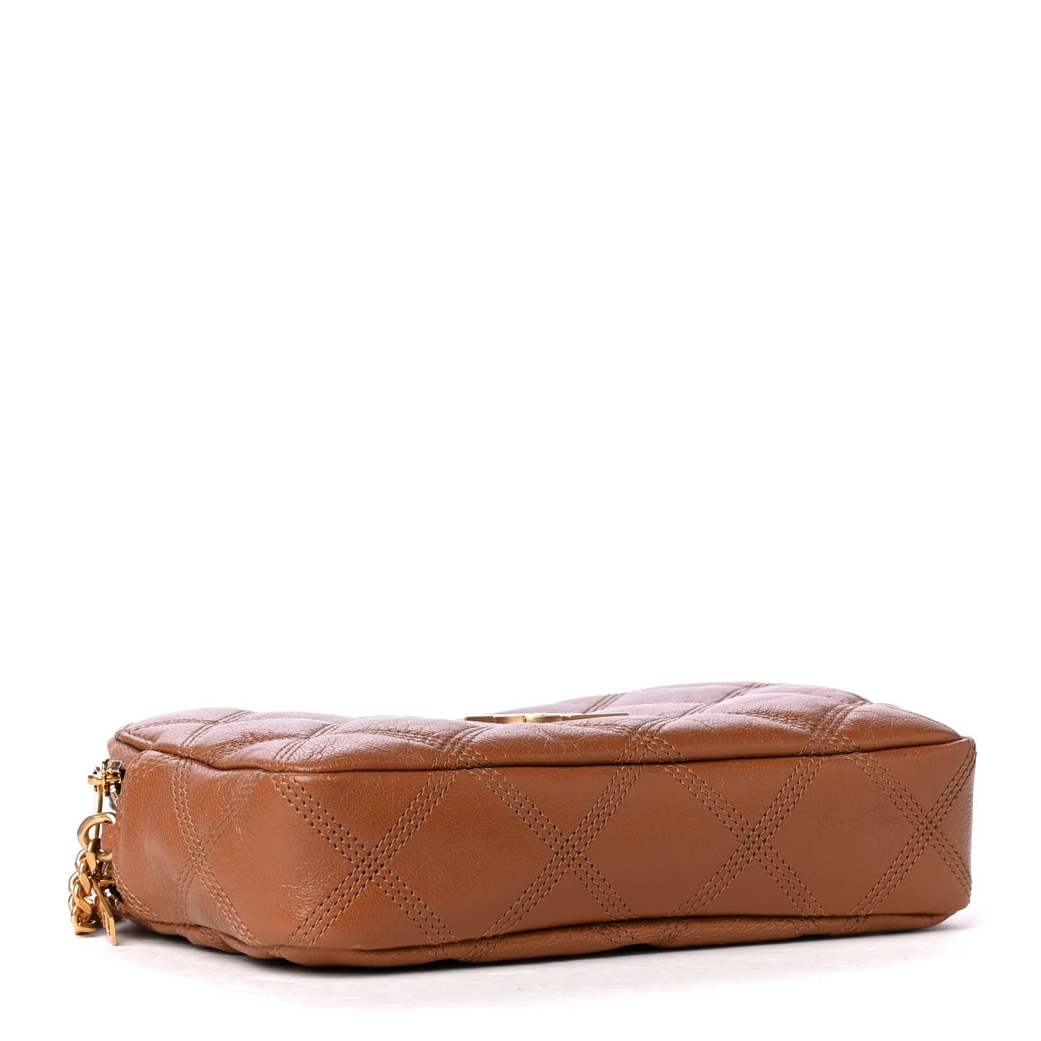 Saint Laurent Grained Lambskin Quilted Mini Becky Double Zip Bag Naturel Dark 3 of 4
