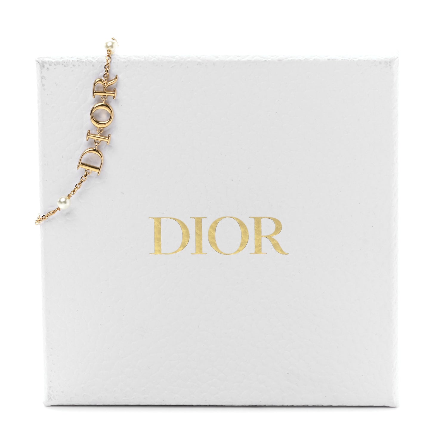 Metal Pearl Logo Bracelet Gold