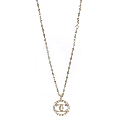 Chanel Pearl CC Round Pendant Necklace Gold 1 of 6