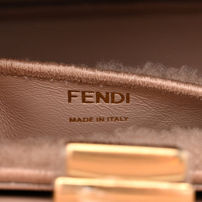 Fendi Curly Shearling Shiny Nappa Small Peekaboo I SEE U Satchel Rosa Plaster 6 of 9