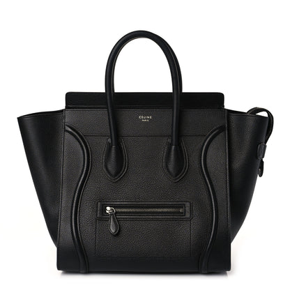 Celine Drummed Calfskin Mini Luggage Black 1 of 7