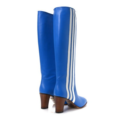 Gucci X ADIDAS Calfskin Elizabeth Knee Boots 39 Blue 5 of 10