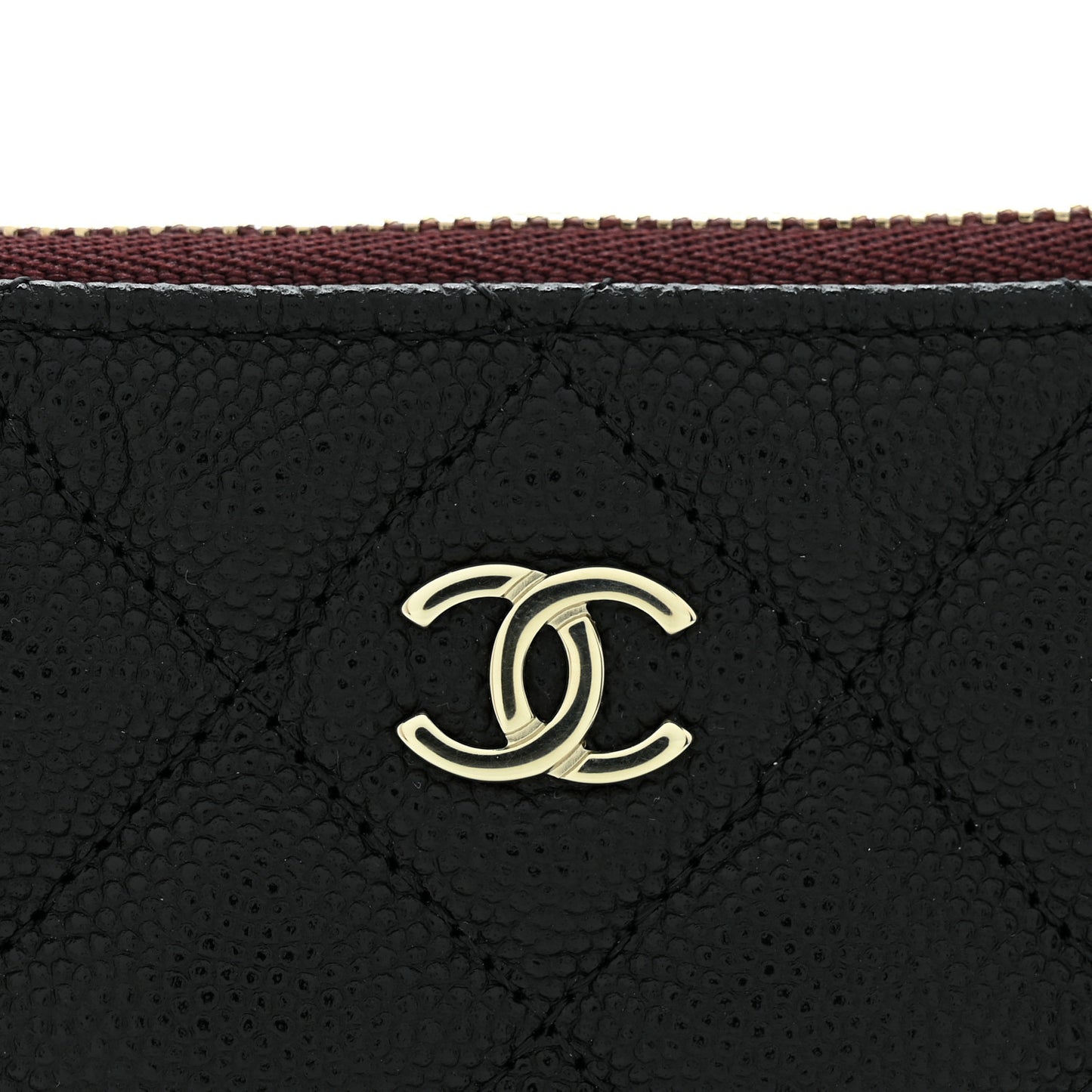 Caviar Quilted Small Cosmetic Case Black