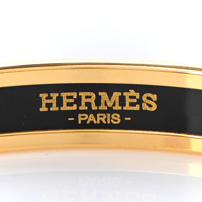 Hermes Enamel Printed Narrow Tressages d'Apparat Croisillons Bracelet Black 4 of 5