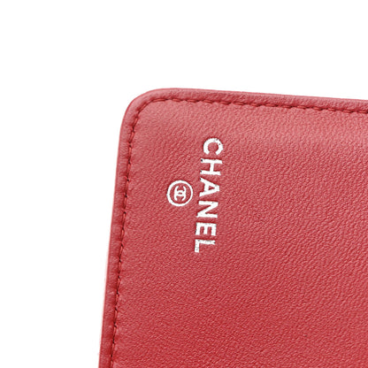 Chanel Lambskin Quilted CC French Wallet Red 6 of 9