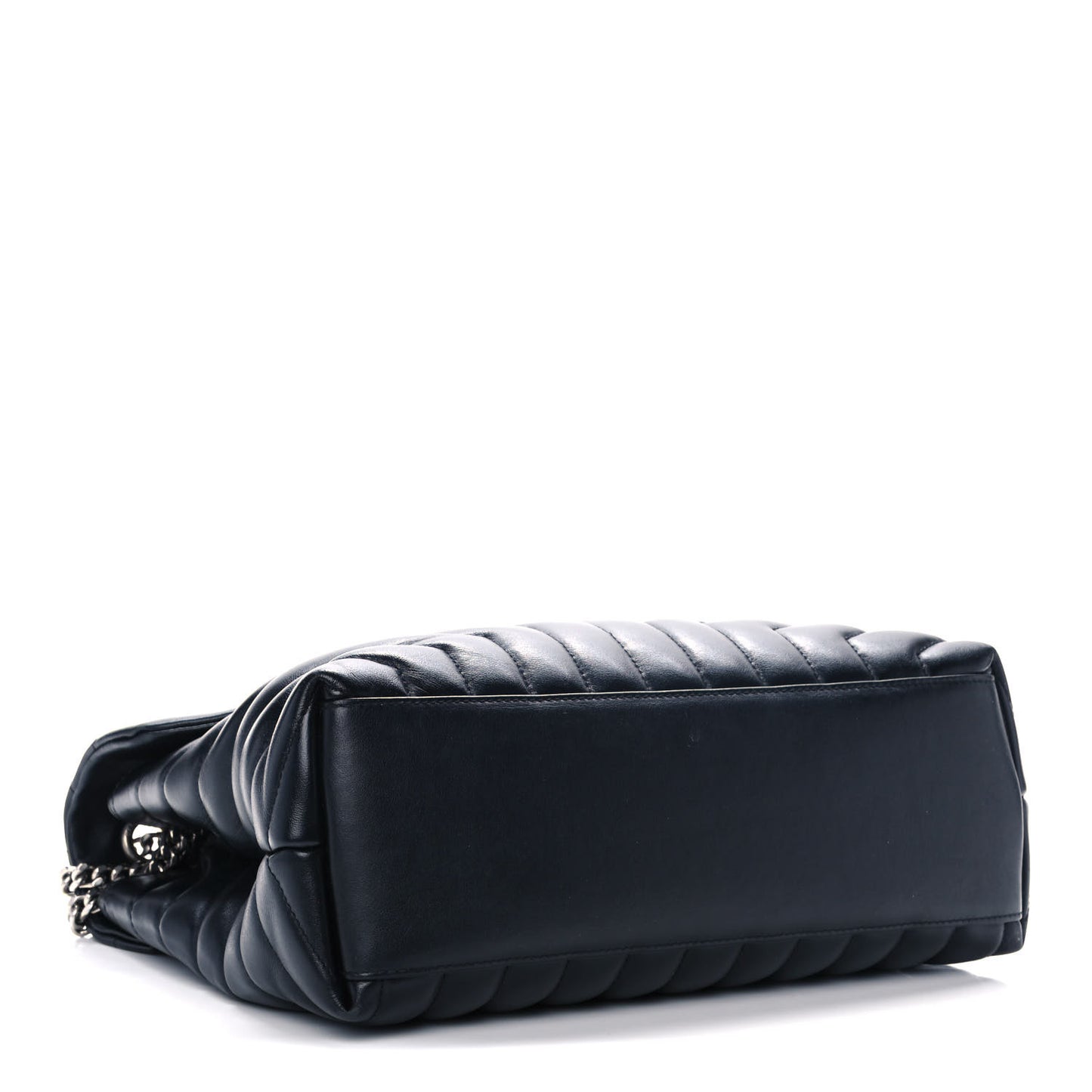 Calfskin Y Quilted Monogram Medium Loulou Chain Satchel Black