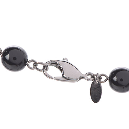 Chanel Ruthenium Pearl Beaded CC Long Necklace Black 4 of 5