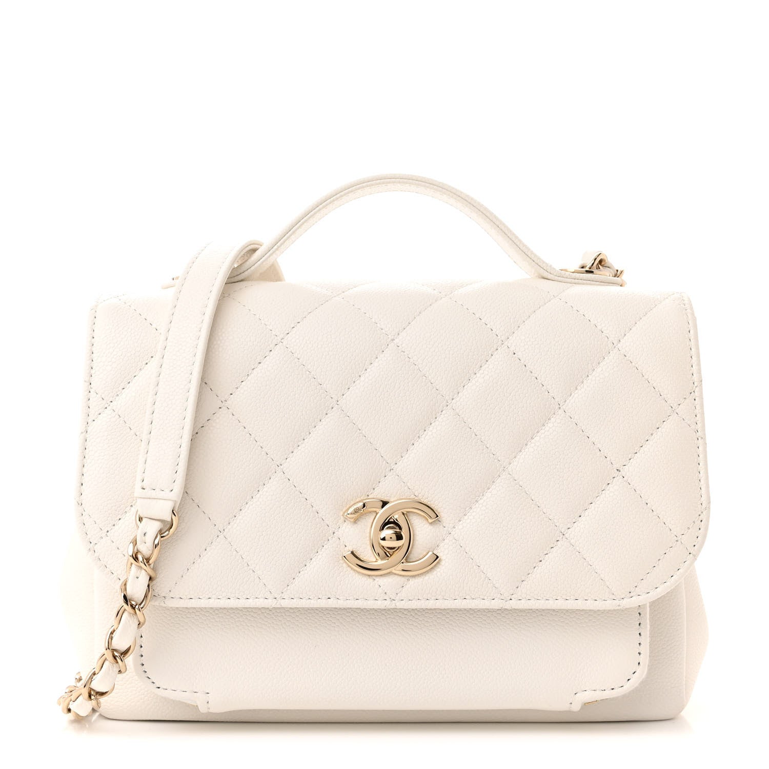 Chanel Caviar Quilted Medium Business Affinity Flap White 1 of 10