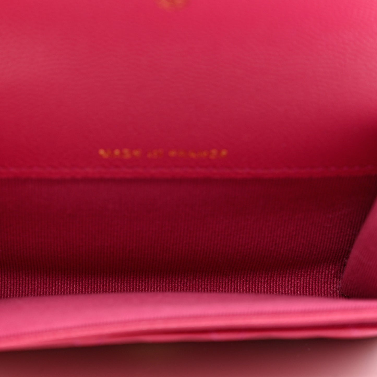 Caviar Quilted Flap Card Holder Wallet Dark Pink