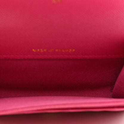 Chanel Caviar Quilted Flap Card Holder Wallet Dark Pink 5 of 9