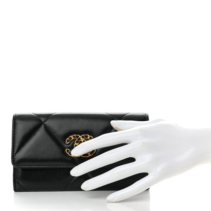 Chanel Lambskin Quilted Chanel 19 Flap Wallet Black 2 of 11