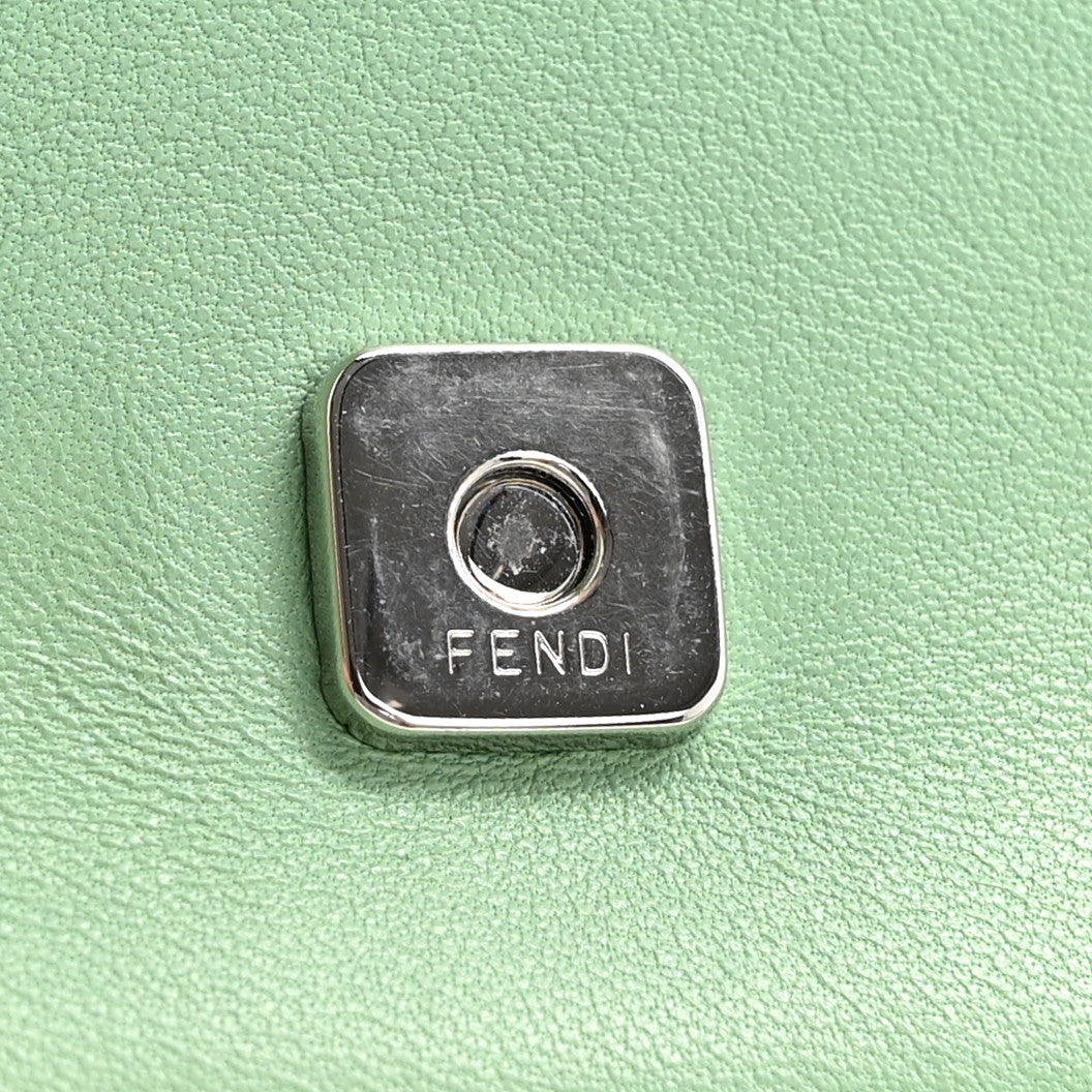 Fendi Nappa Rabbit Fox Fur Micro Buggie Baguette Verde Acqua 11 of 16