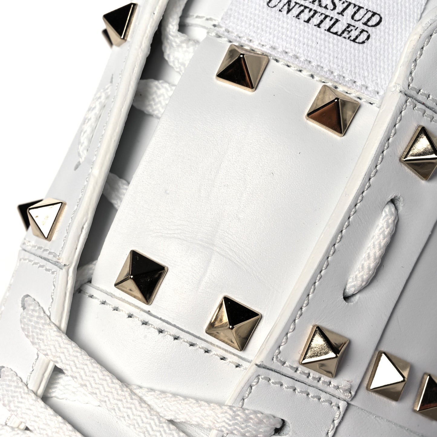 Calfskin Rockstud Untitled Open Sneakers 39 White