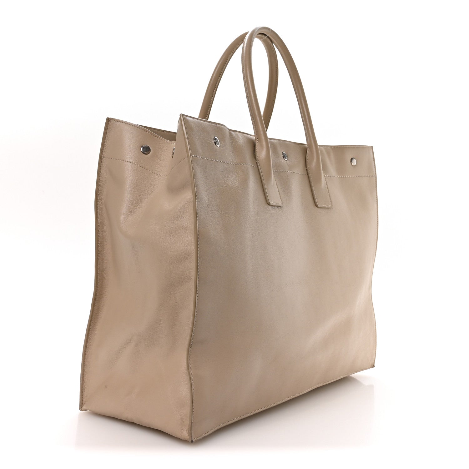 Saint Laurent Vitello Large Rive Gauche Tote Sea Salt 3 of 10