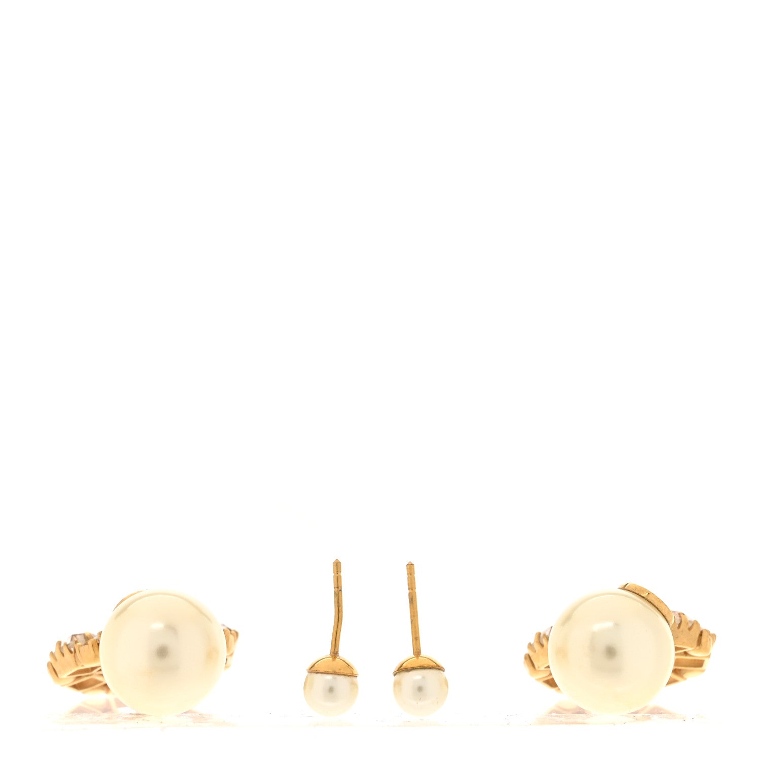 Christian Dior Pearl Crystal Dior Tribales Drop Earrings Gold 3 of 6